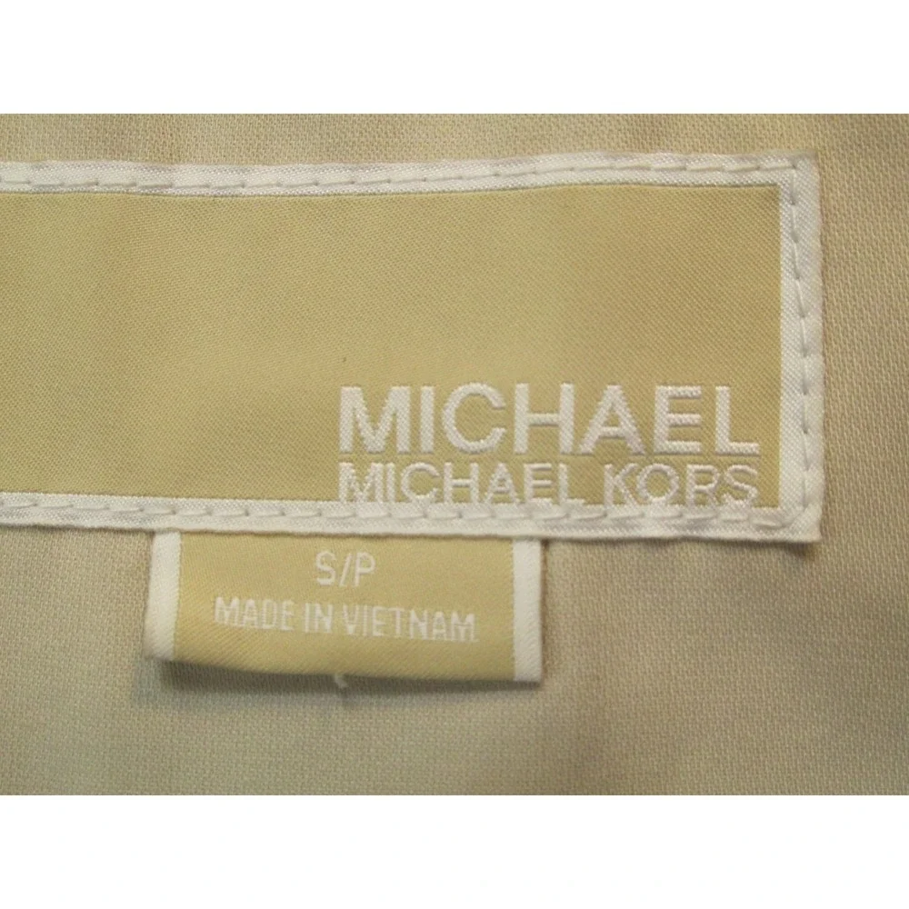 Michael Kors Double Breasted Belted Raincoat Beige Trench Coat Women Small